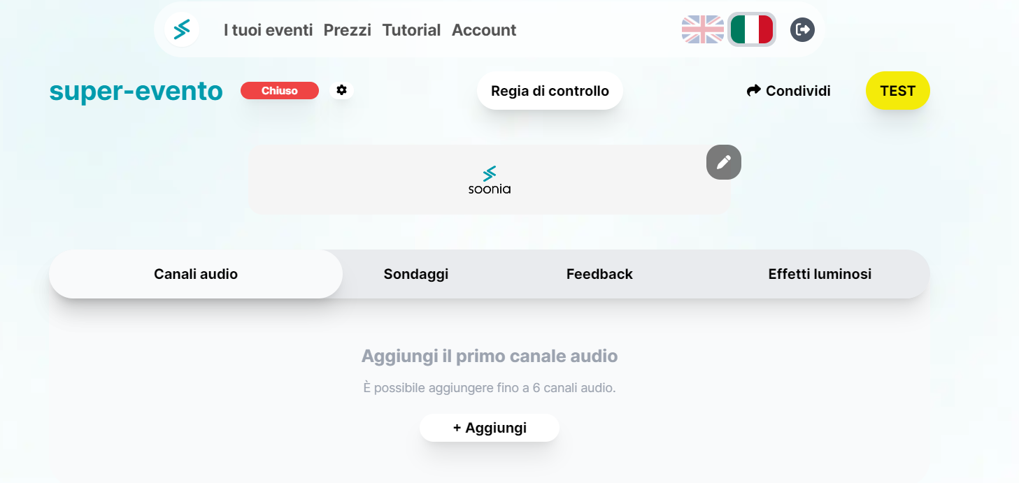Soonia dashboard